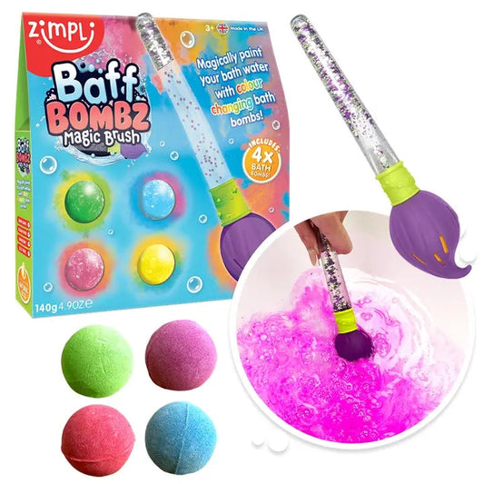 Lot de 4 bombes de bain magiques ZIMPLI pour colorer l’eau du bain