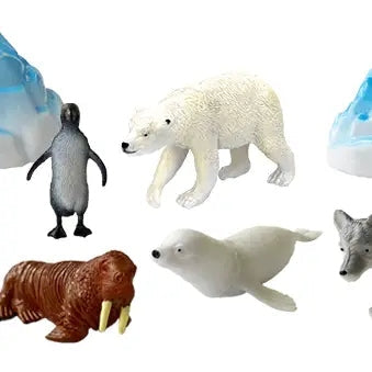 Contenu du kit sensoriel Zimpli Kids avec Sno et figurines arctiques