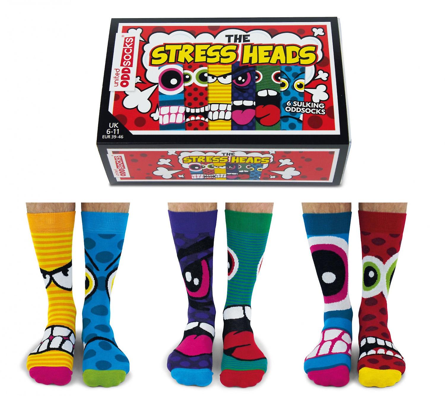 Chaussettes dépareillées - United Oddsocks Box Stress Heads United Oddsocks