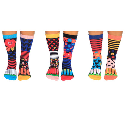 United Oddsocks Flower Box Bouquet de chaussettes dépareillées United Oddsocks