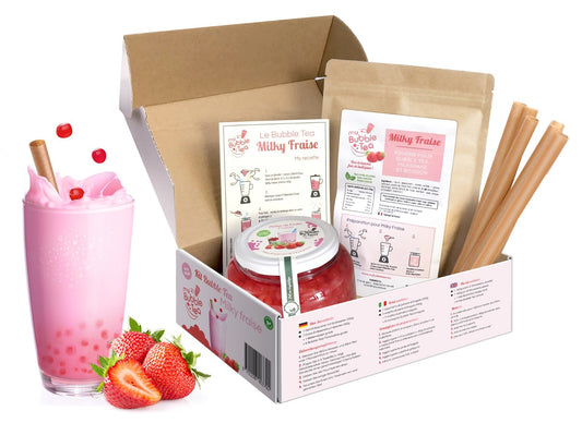 Kit for making bubble tea - Milky Strawberry