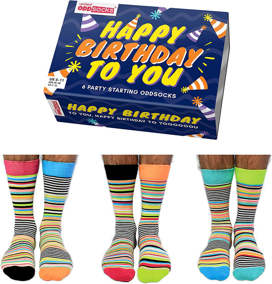 Chaussettes dépareillées - United Oddsocks Box HAPPY BIRTHDAY TO YOU United Oddsocks