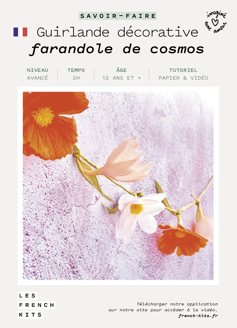 French Kits - Art Floral - Guirlande décorative - Farandole de cosmos French´Kits