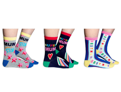 Coffret Chaussettes Best Mum Ever – United Oddsocks | 6 Chaussettes Impaires Fun | Taille 39-46 United Oddsocks