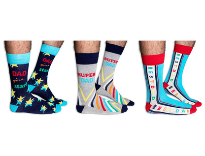 Coffret Chaussettes Best Dad Ever – United Oddsocks | 6 Chaussettes Impaires Fun | Taille 39-46 United Oddsocks