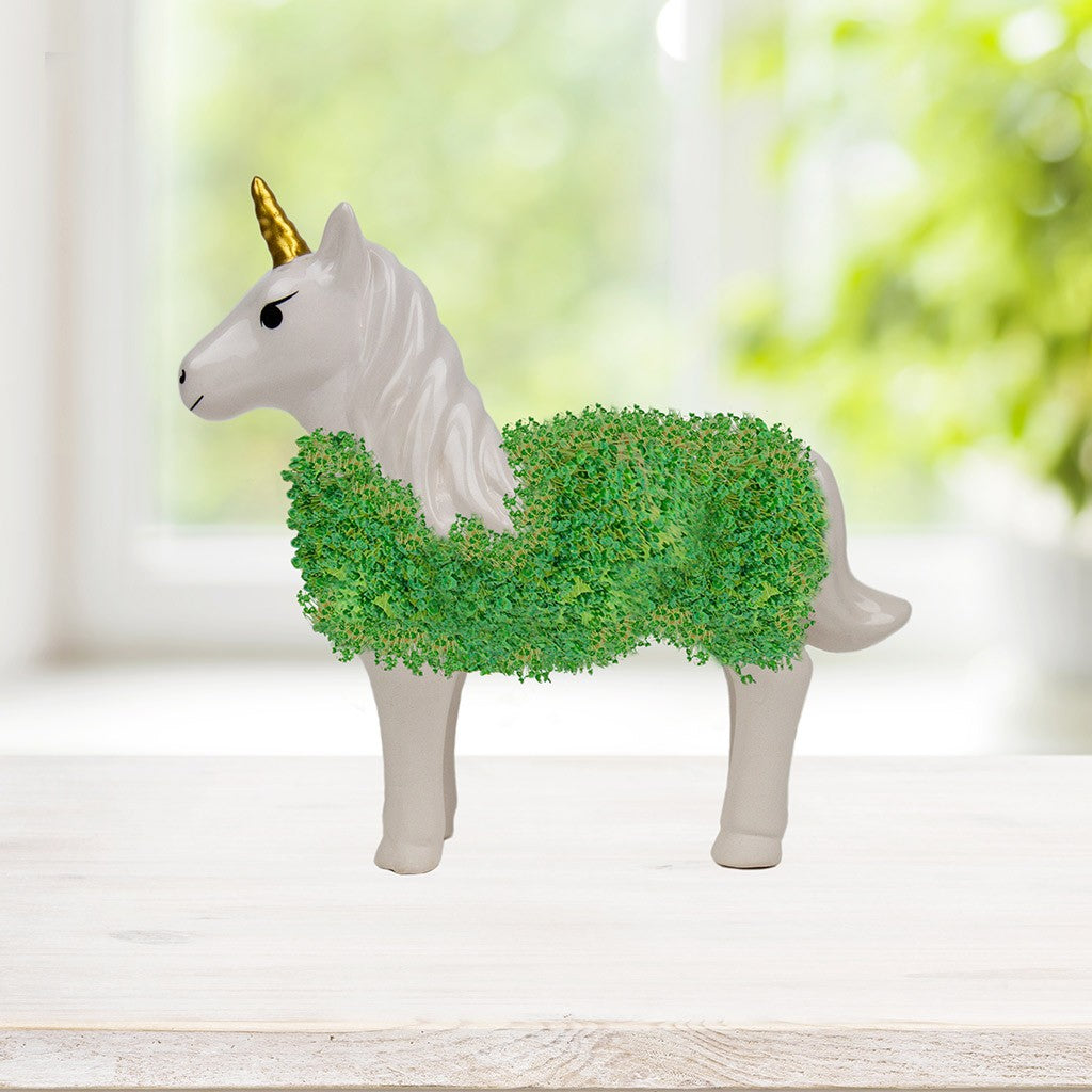 Licorne en céramique à faire pousser | Licorne Verte avec graines de chia GiftRepublic