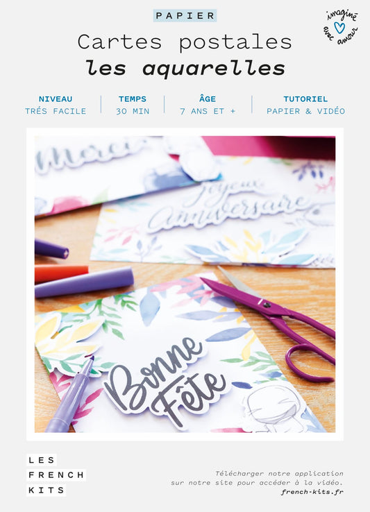 Kit to create 4 watercolor cards to offer French'Kits