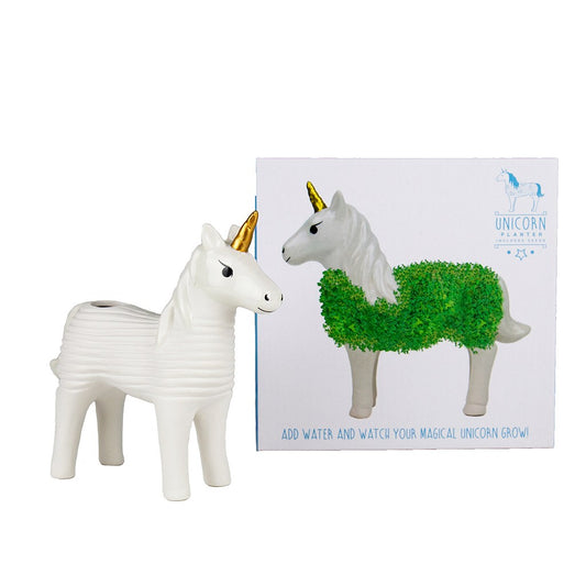 Licorne en céramique à faire pousser | Licorne Verte avec graines de chia GiftRepublic