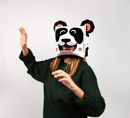 Masque 3D Panda OMY – Masque en Carton à Monter | Déco Murale XXL omy