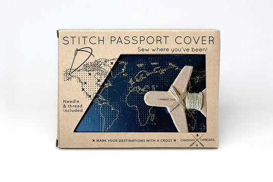 Protège Passeport Stitch à broder - Noir Chasing Threads Ltd