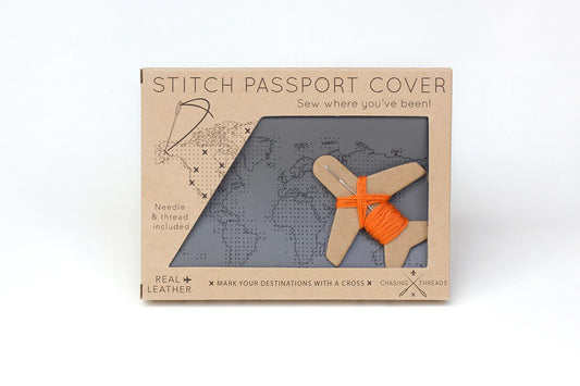 Stitch Passport Cover to embroider - Gray