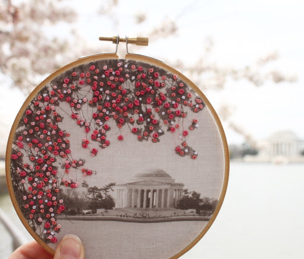 kit broderie débutant les cerisiers de Washington DC the comptoir