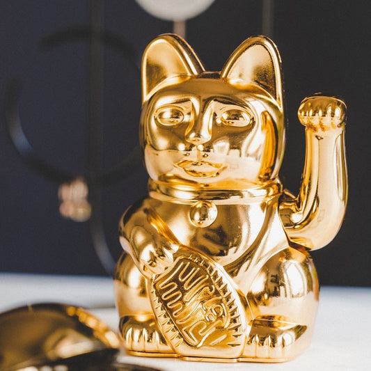 Chat Porte Bonheur LUCKY CAT Shiny Gold Donkey Products