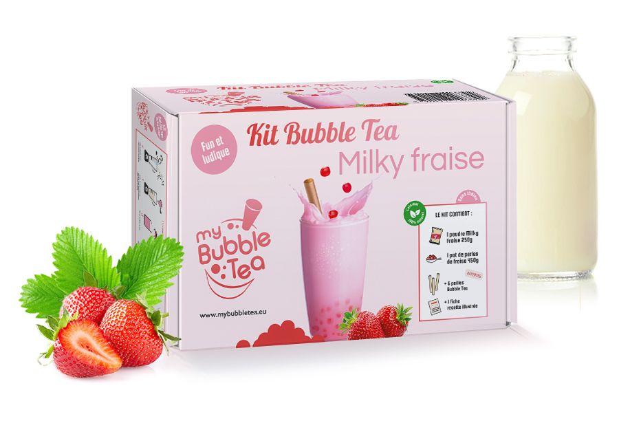 Kit pour faire des bubble tea - Milky Fraise My Bubble Tea
