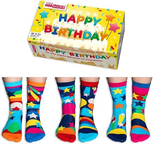 Mismatched Socks - United Oddsocks Box HAPPY BIRTHDAY